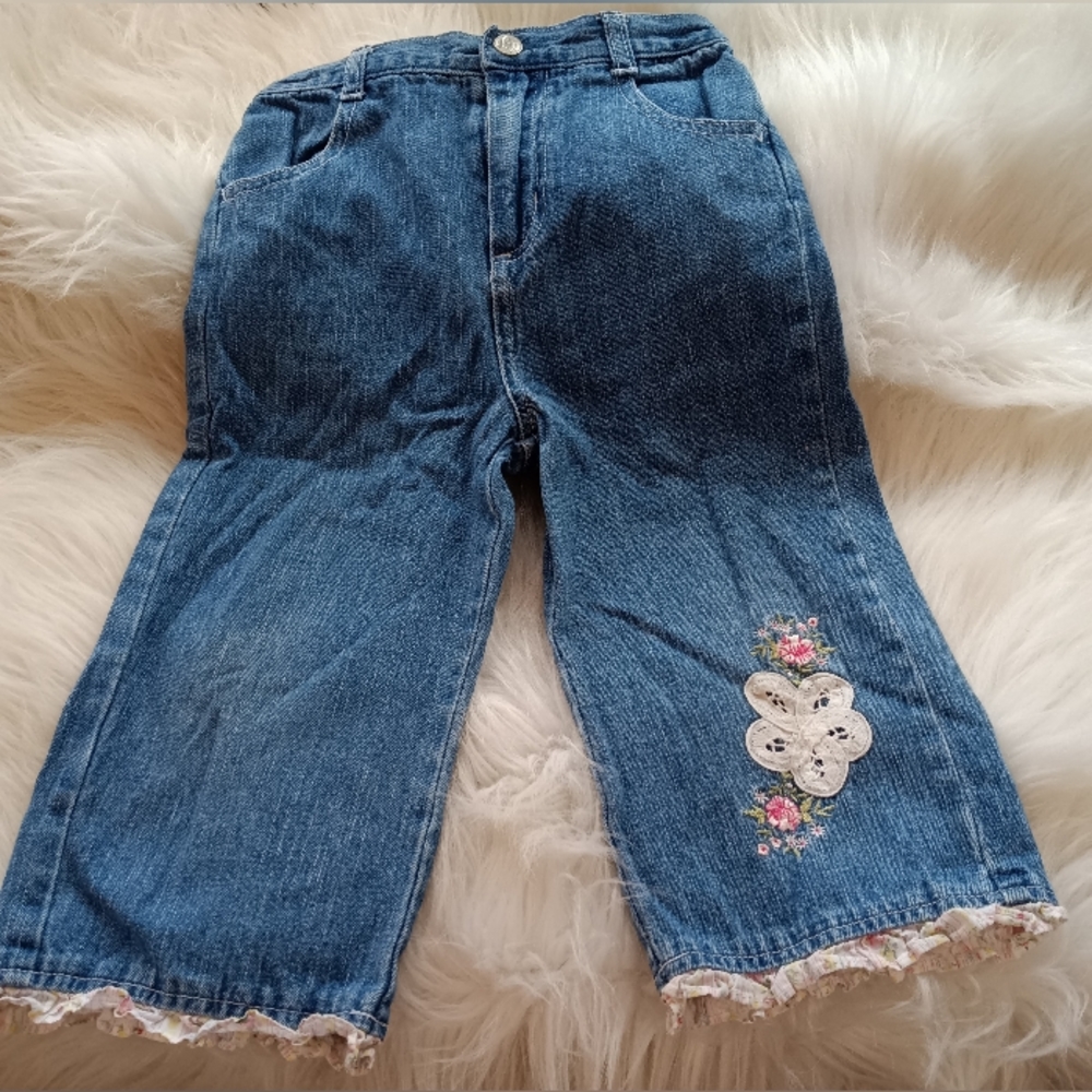 Faded Glory Girl's Jeans with flower size 4T